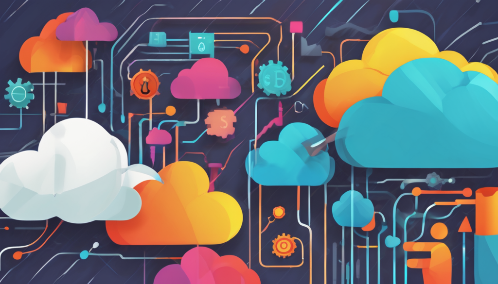 Cost optimization strategies for highly scalable cloud - conceptual diagram of scalable cloud architecture with autoscaling and cost controls