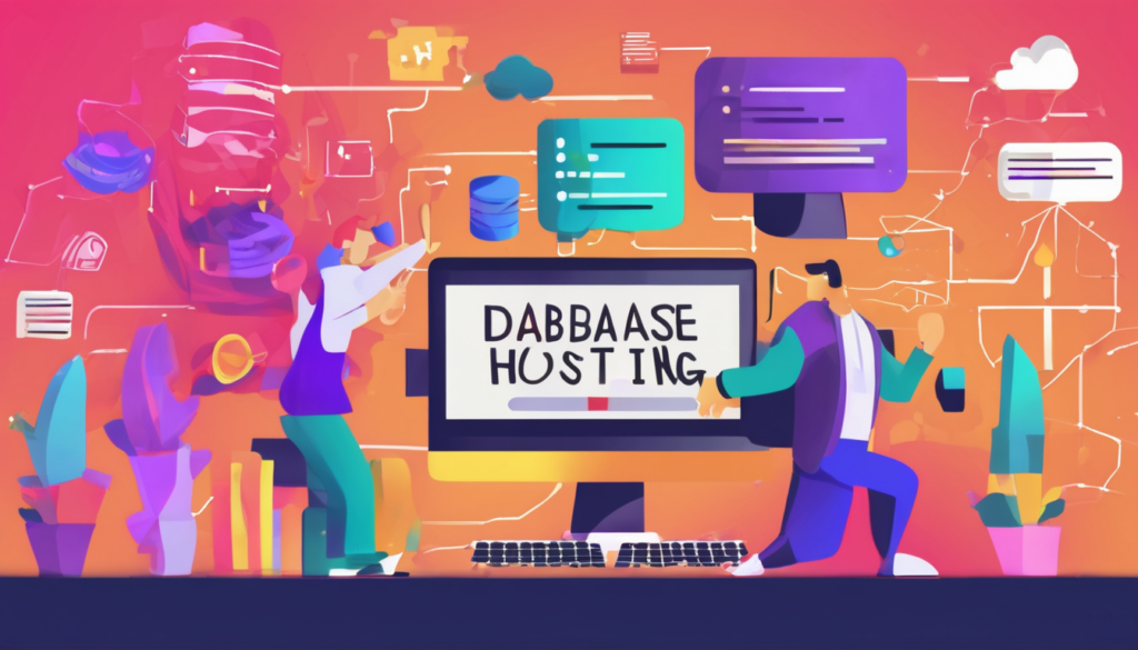 What is database hosting? Best tools and guides for 2025 - Illustration showing cloud infrastructure, database icons, and data flow