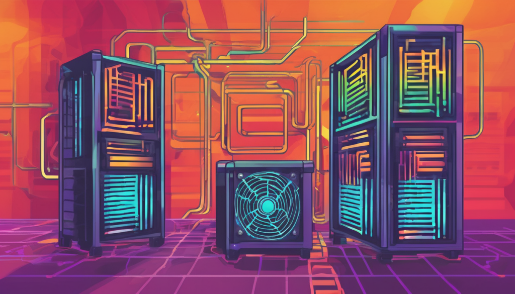 Mining Server Cooling and Power Optimization Guide - Comprehensive diagram of immersion cooling for RTX 4090 GPU mining servers (98 chars)