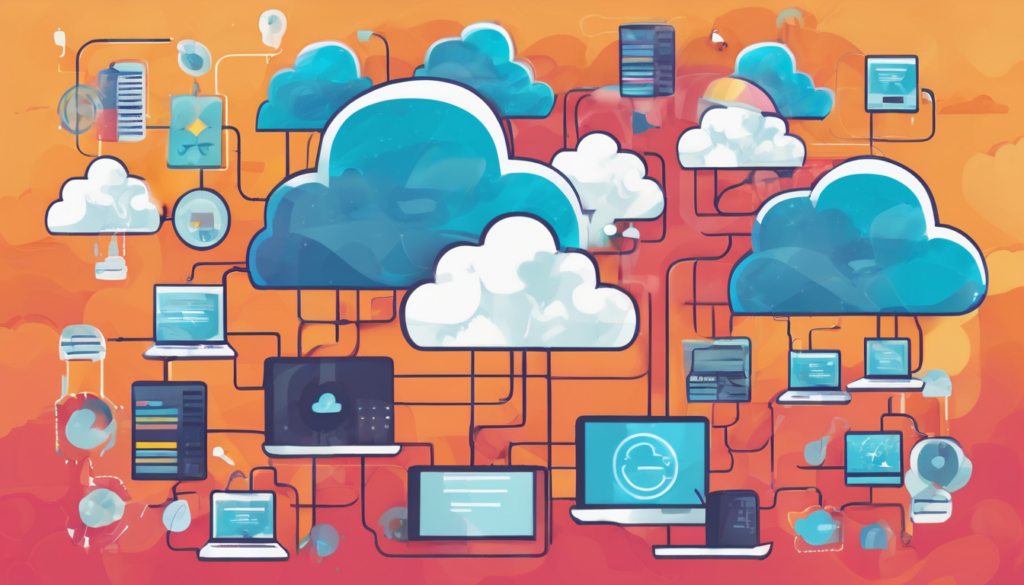 Multi-Cloud Strategy for Website Reliability - interconnected cloud icons with reliability metrics and cost savings graph (98 chars)