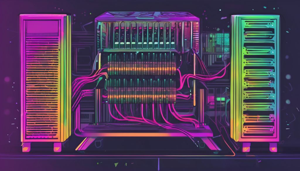 On-Premise GPU Cluster Setup Guide - Complete hardware rack with RTX 4090 nodes and InfiniBand switches (92 chars)